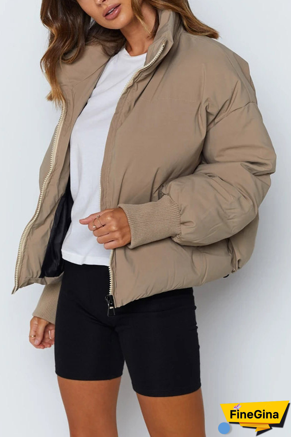 Solid Color Warm Cotton Coat