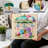 DIY Pearl Painting Flower Umbrella for Home Decor with Frame(25x25cm)