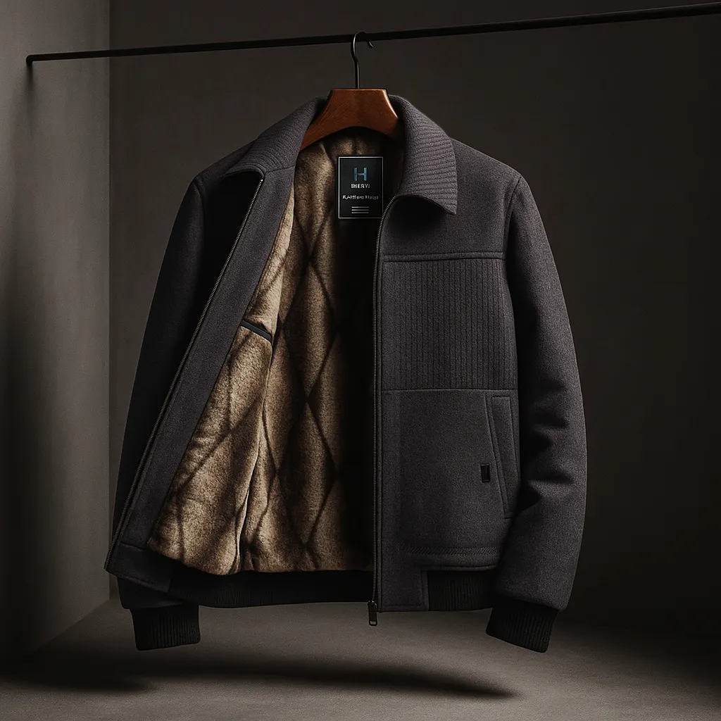 Men's Fleece-Lined Jacket &ndash; Warm Casual Outdoor Layer &ndash; Grey