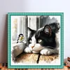 Cat Bird-Partial 11CT Stamped Cross Stitch Bead Embroidery 36*36cm/14.17*14.17in tapestrymarket