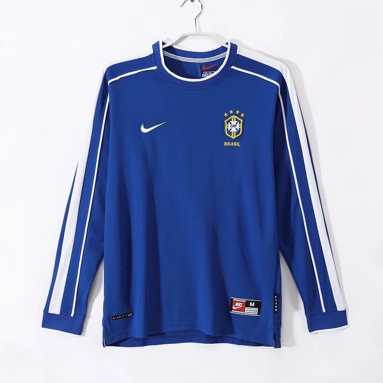 1998 Brazil Away Retro Long Sleeve Jersey