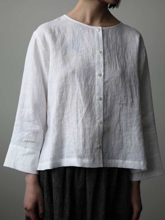 Solid Casual Buttoned Shirts & Tops