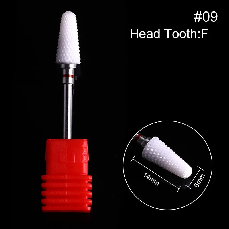Nail Drill Bits Ceramic Milling Cutter Manicure Electric Nail Files Grinding Bits Mills Cutter Burr Pedicure Nail Art Tools-Nail Inspo