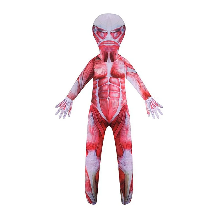 Mayoulove Attack on Titan Monster Cosplay Costume with Mask Boys Girls Bodysuit Halloween Fancy Jumpsuits-Mayoulove