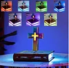 Floating Cross Lamp Floating Bible Night Light Colourful Magnetic Levitation Cross Ornament