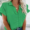 Gioiacombo™ Camicia da donna con bottoni a bavero manica corta