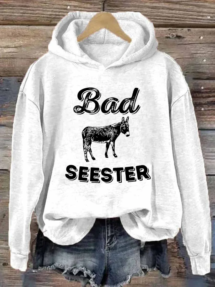 Bad Ass Seester Donkey Hoodie