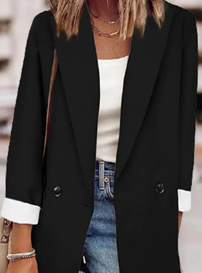 Black Double Pocket Casual All-Match Blazer | IFYHOME