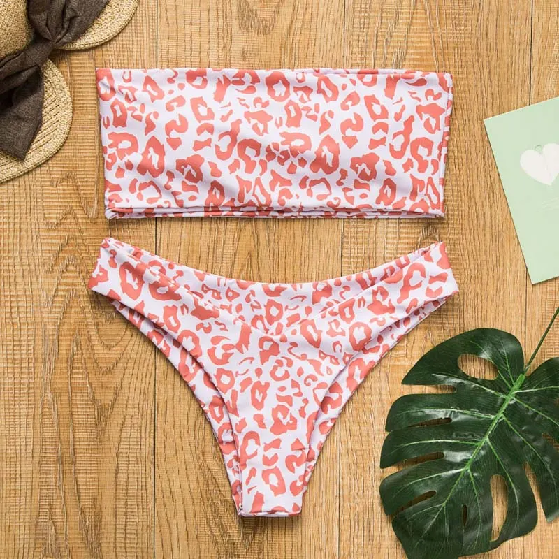 2019 Sexy Off Shoulder Swimwear Print Bikini Brazillian Swimsuit Women Bikini Female Swimming Biquini Maillot De Bain Femme 5010
