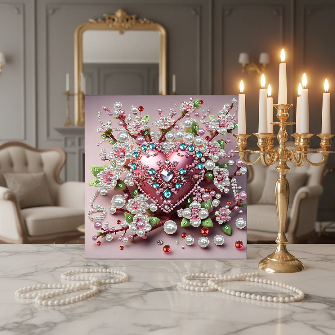 Love - DIY Pearl Diamond Art Kit With Frame 30*30cm