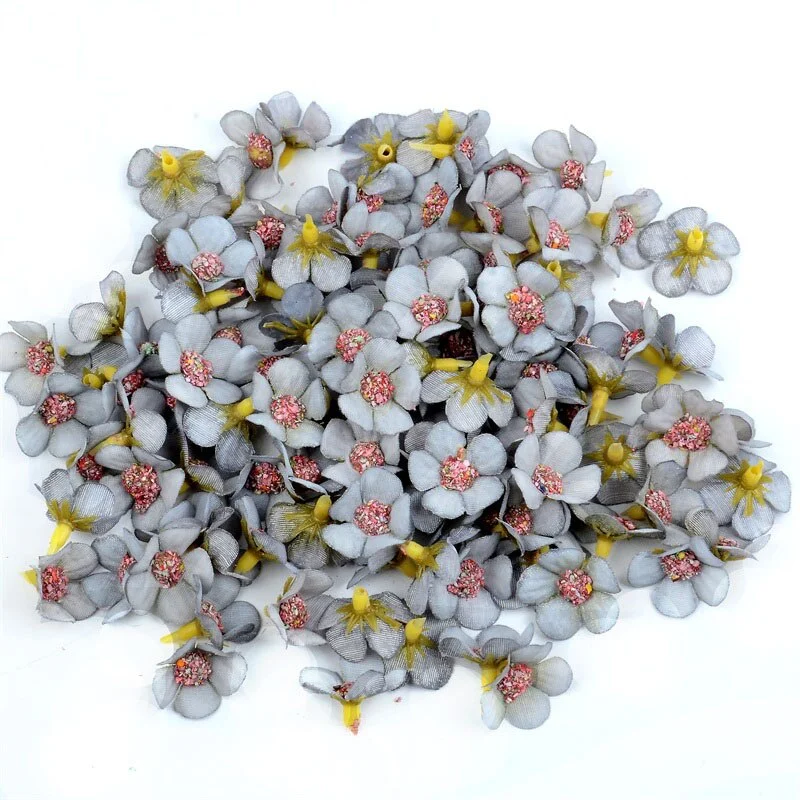 50pcs 2cm Multicolor Mini Silk Artificial Daisy Flower Head For Crown Wedding Garland Decoration Handmade DIY Scrapbooking Craft