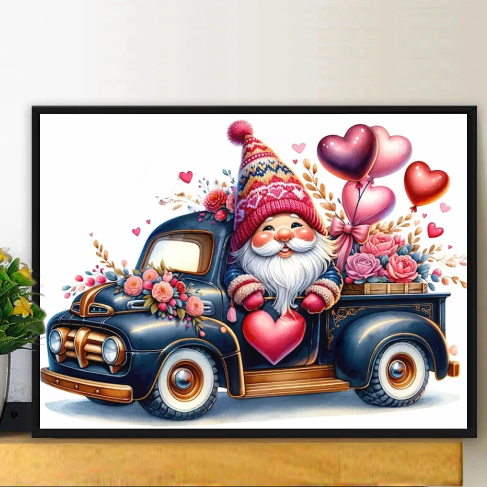 Diamond Painting - Full Round - Valentine's Day Float Gnome (40*30CM)