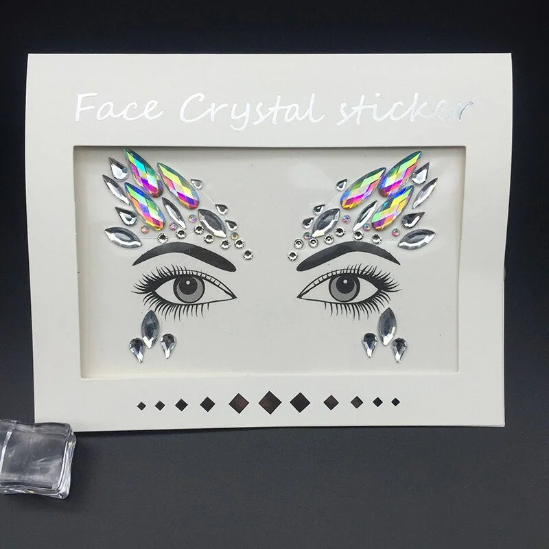 2020 Women Tattoo Diamond Makeup Eyeliner Eyeshadow Face Sticker Jewel Eyes Makeup Crystal Eyes Sticker 2019 Fashion