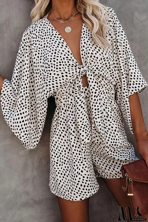 MidiSono - Print Bat Knot Romper