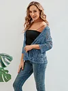 Elegant Floral Lace Cardigan - 3/4 Sleeve, Sheer, Open Front Design - Versatile for Casual or Evening Wear, Women's Fashion Top