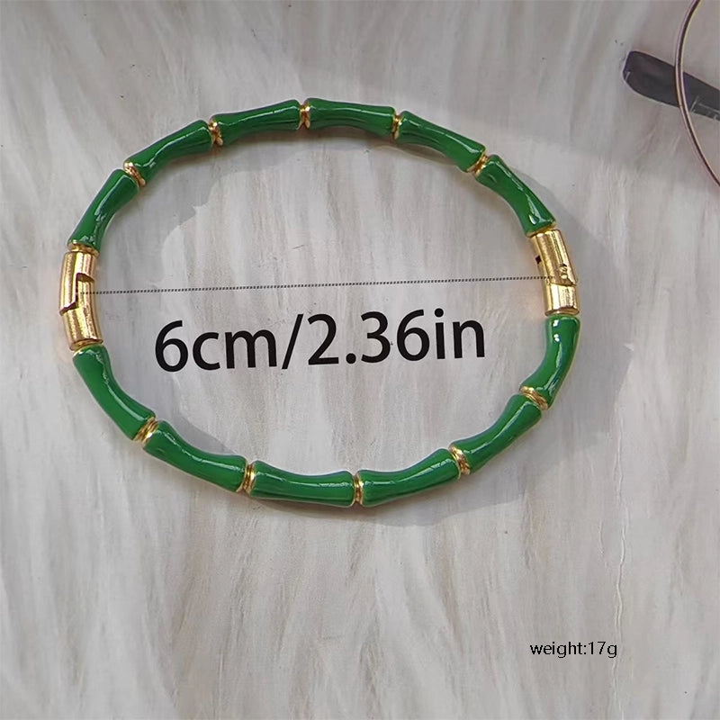 Classic Style Bamboo Joint 304 Stainless Steel Bangle In Bulk