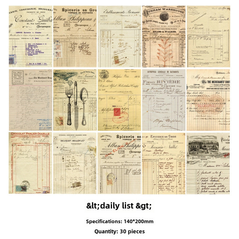 Vintage Material Paper Series Inspiration Diy Handbook Base Paper 8 Styles Retro Patterns For Journaling Scrapbooking Crafts