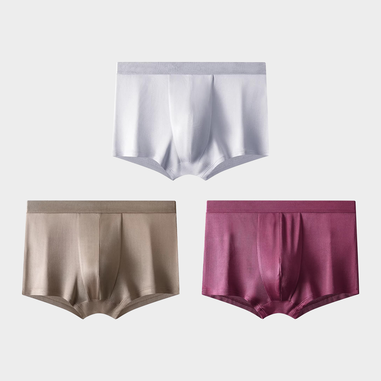 Men's 100 Silk Trunk Underwear Mid Waist 3-Pack REAL SILK LIFE