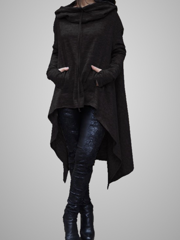 Statement Solid Color Asymmetrical Hoodie