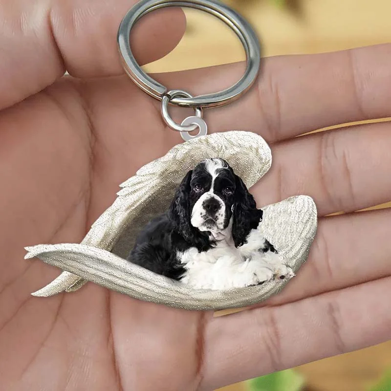 VigorDaily Sleeping Angel Acrylic Keychain Cocker Spaniel SA146