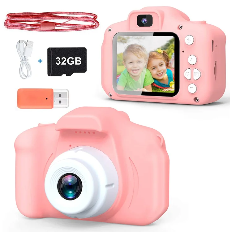 Kids Selfie Camera for Kids 1080HD 20MP Digital Camera for Boys Toddler Girl Toys, Christmas Birthday Gift for Age 3 4 5 6 7 8 9 10 Year Old with 32GB SD Card