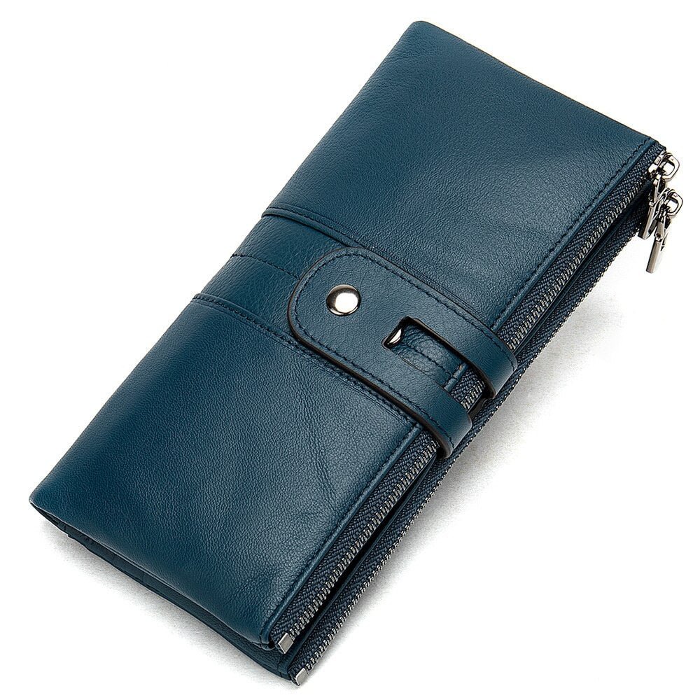 MOTAORA Women's RFID Wallet Genuine Leather Multifunction ID Card Holder Vintage Long Purse For Women New Fashion Wallet Clutch