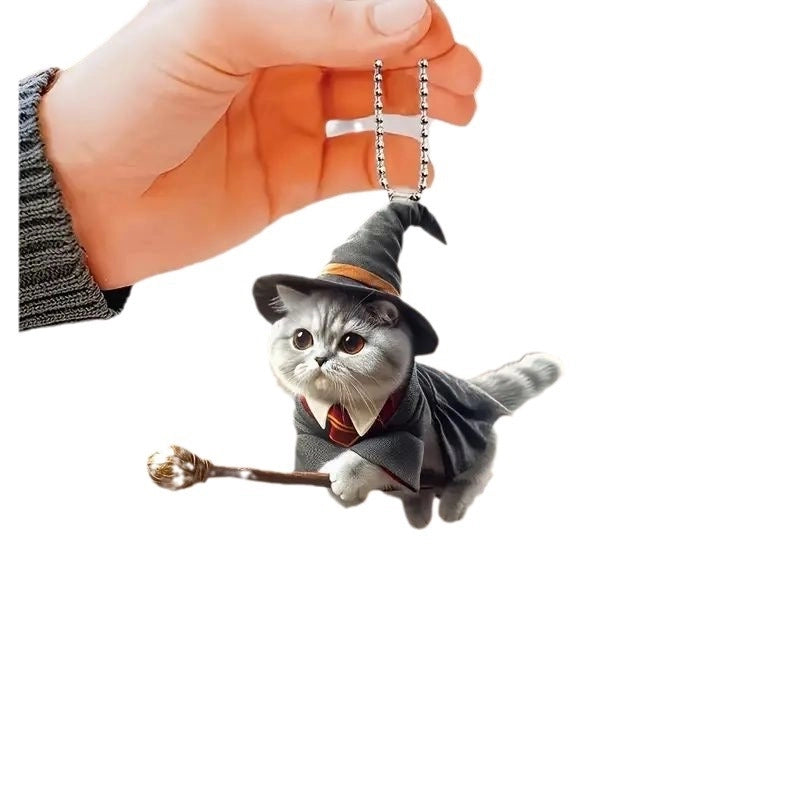 Cute Cat Arylic Bag Pendant