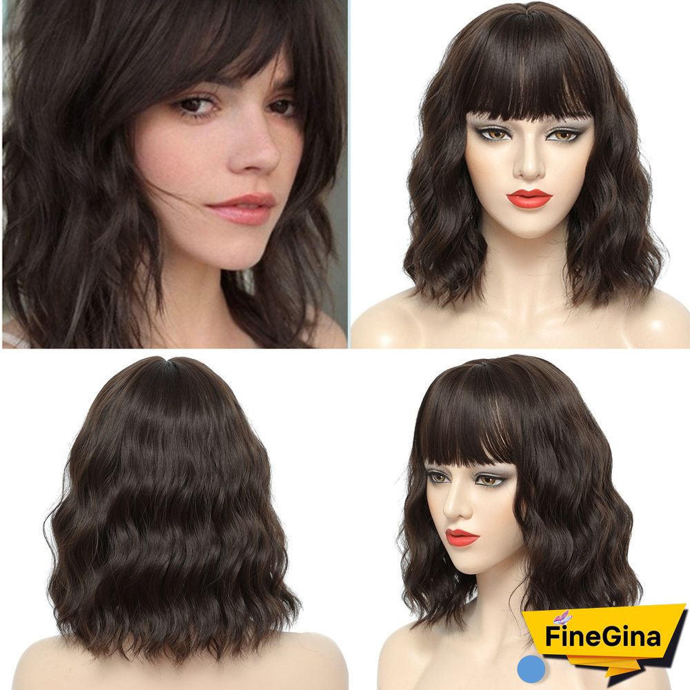 Simulation of Hair Ladies Wig Air Bangs Ripple Short Curly Hair