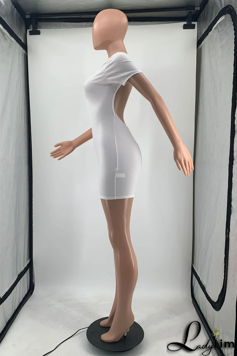 Yellow Fashion Casual Solid Basic O Neck Skinny Romper