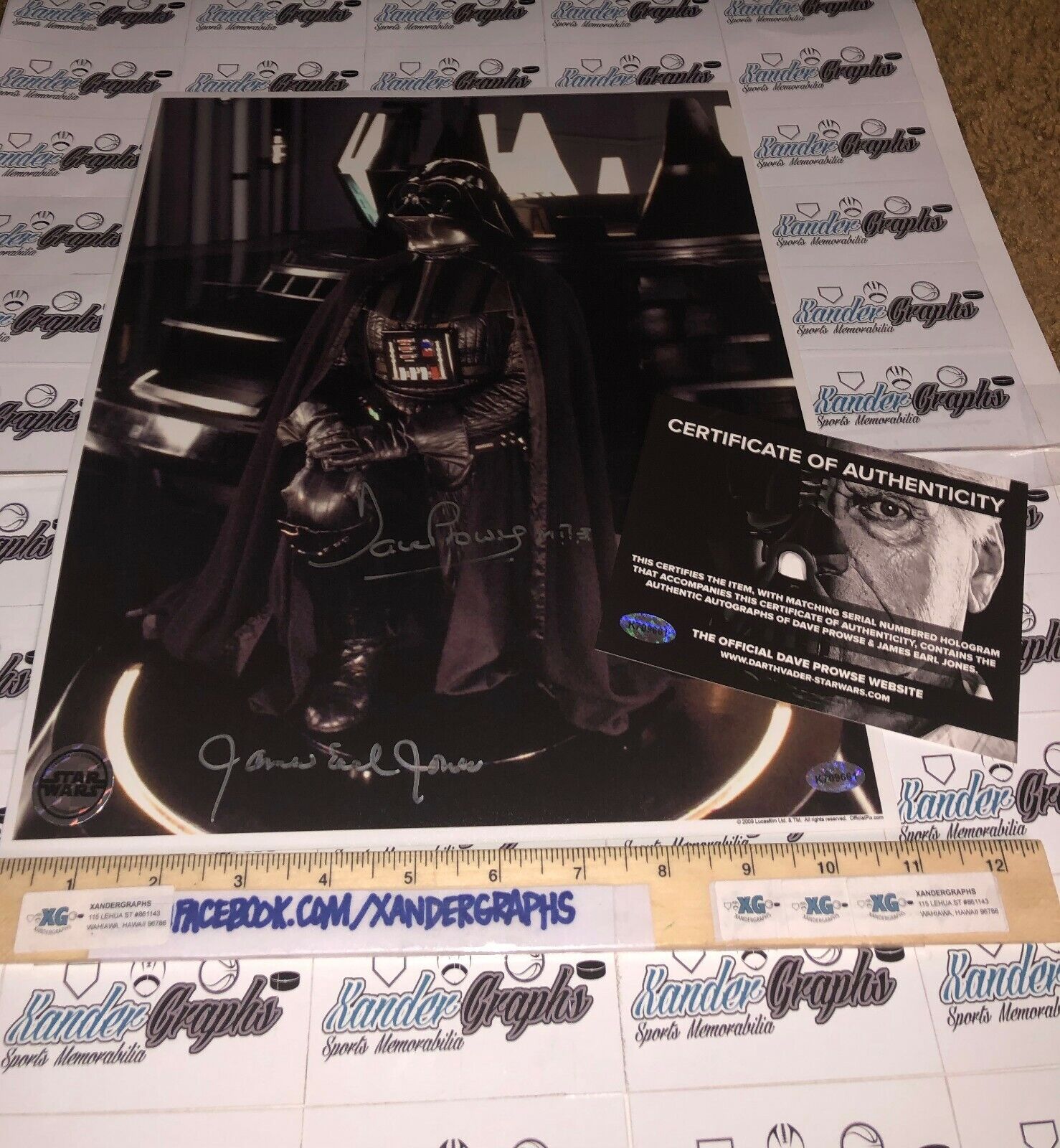 DARTH VADER JAMES EARL JONES DAVID PROWSE SIGNED 11X14 OFFICIAL Photo Poster paintingGRAPH-COA