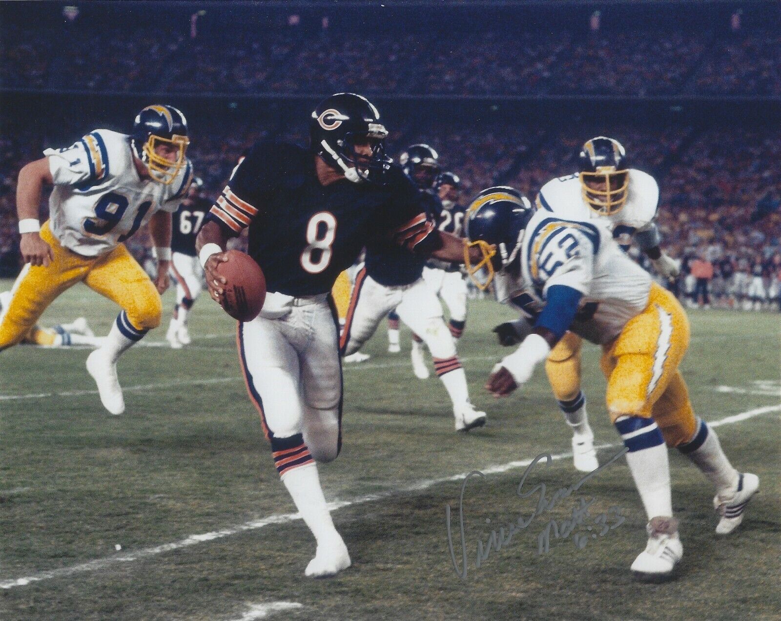 Autographed 8x10 VINCE EVANS Chicago Bears Autographed Photo Poster painting - w/COA