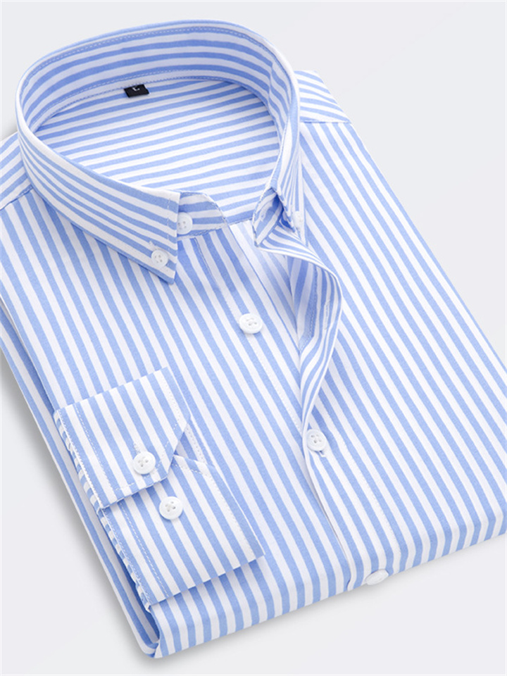 Men's Shirt Dress Shirt Striped Collar Black Blue Red Navy Blue Light Blue Work Daily Long Sleeve Clothing Apparel Formal Casual Slim Fit / Machine wash