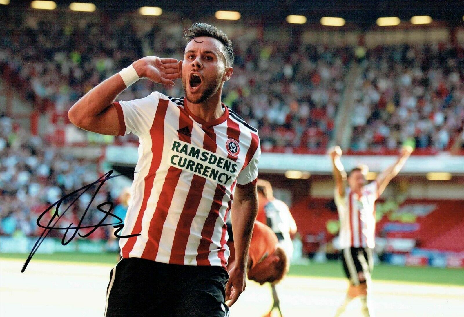 George BALDOCK Sheffield United Signed Autograph 12x8 Photo Poster painting 5 AFTAL COA SUFC