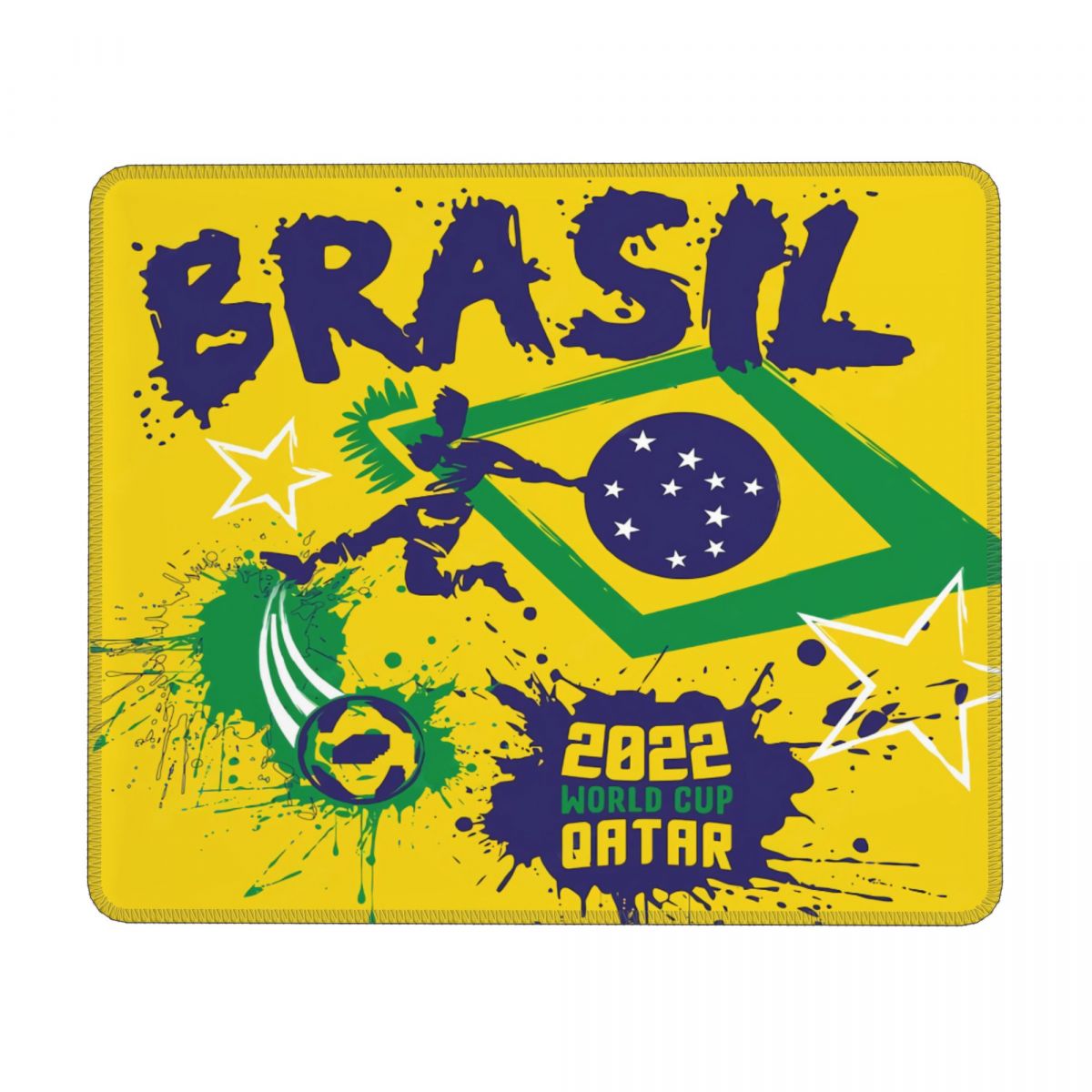 Brazil 2022 Qatar World Cup Rectangle Gaming Anti-Slip Rubber Mousepad