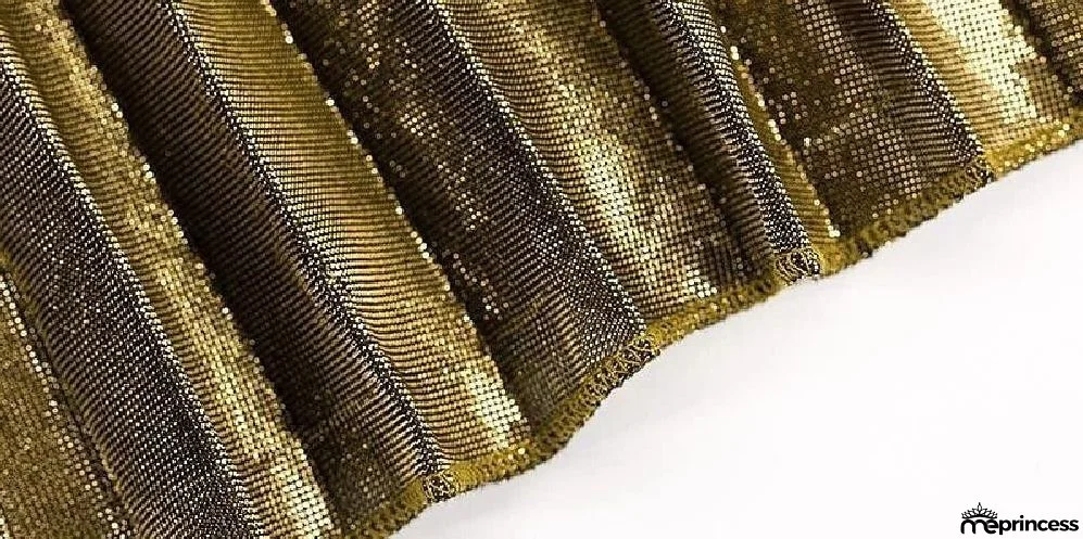 Women's Skirt Maxi Pleated Swing Long Skirt Silver Gold Skirts Shiny Metallic Shimmery Fashion Casual Daily S M L