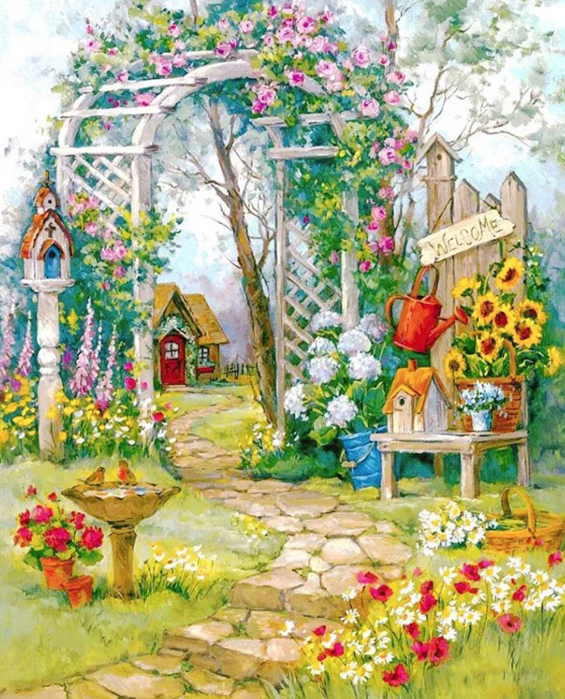 DIY Painting By Numbers | Garden scenery- 40*50cm