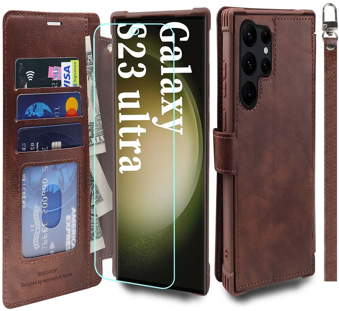 VANAVAGY Galaxy S23 Ultra 5G Wallet Case