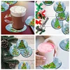 8pcs DIY Christmas Tree Diamond Painting Art Acrylic Coasters with Holder