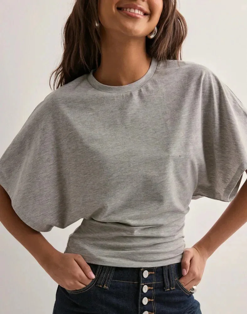 Nigikala Nigikala Korean Version Design Round Collar Collar Collar Short-Sleeved T-Shirt For The Summer New Simple And Pure Color Loose Top