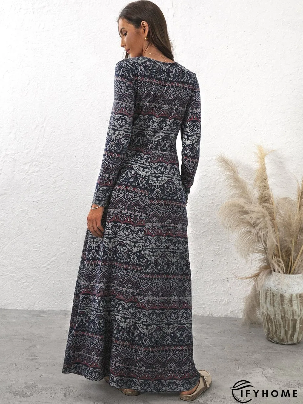 Vacation V Neck Cotton-Blend Maxi Dress | IFYHOME
