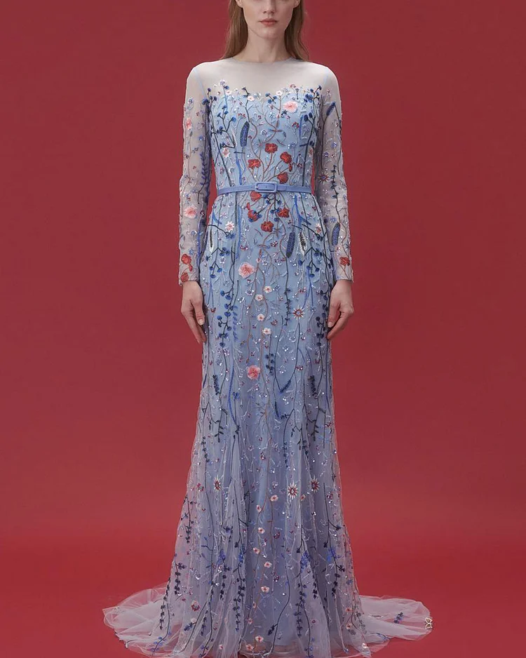 Elegant embroidered gown