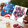 (US Only)6PCS DIY Independence Day Diamond Art Greeting Cards for Independence Day