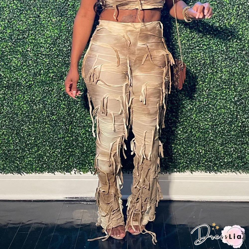 Fringed Casual Pants