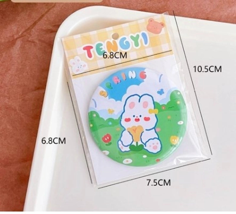 Cute Cartoon Plastic Glass Mirror 1 Piece
