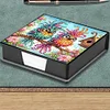 Animals Leather Diamond Art Note Box with 160 Sheets of Paper for DIY Art Craft