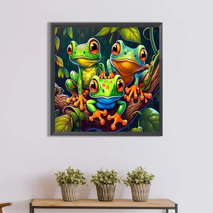 Three Little Frogs - Full Round - Diamond Painting (30*30cm)