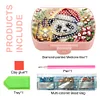2Pcs 5d bricolage thème animal diamant peinture boîte de médecine cas strass (panda)