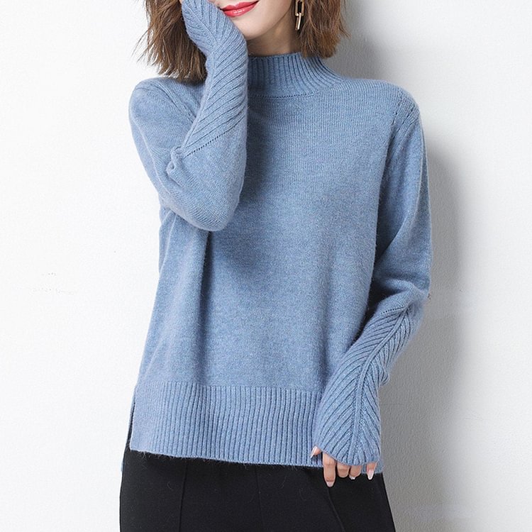 Shift Long Sleeve Cotton-Blend Solid Sweater