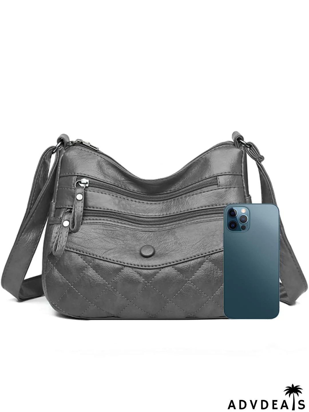 Snap Button Design Pocket Front Design Square Bag