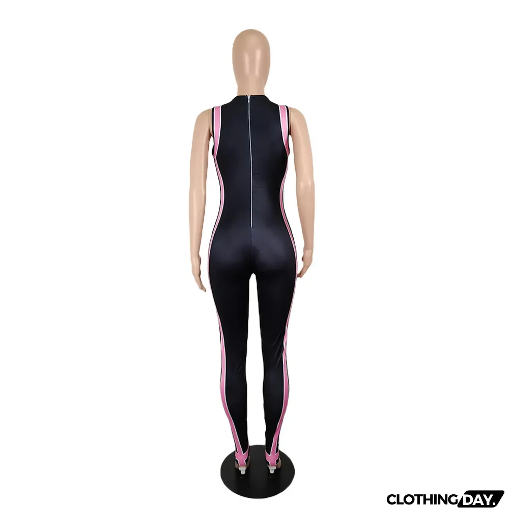 New Fashion Sports Printed Sleeveless Jumpsuit Plus Size